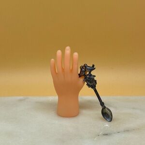 Vintage brooch spoon doves silver Sterling - 00G047